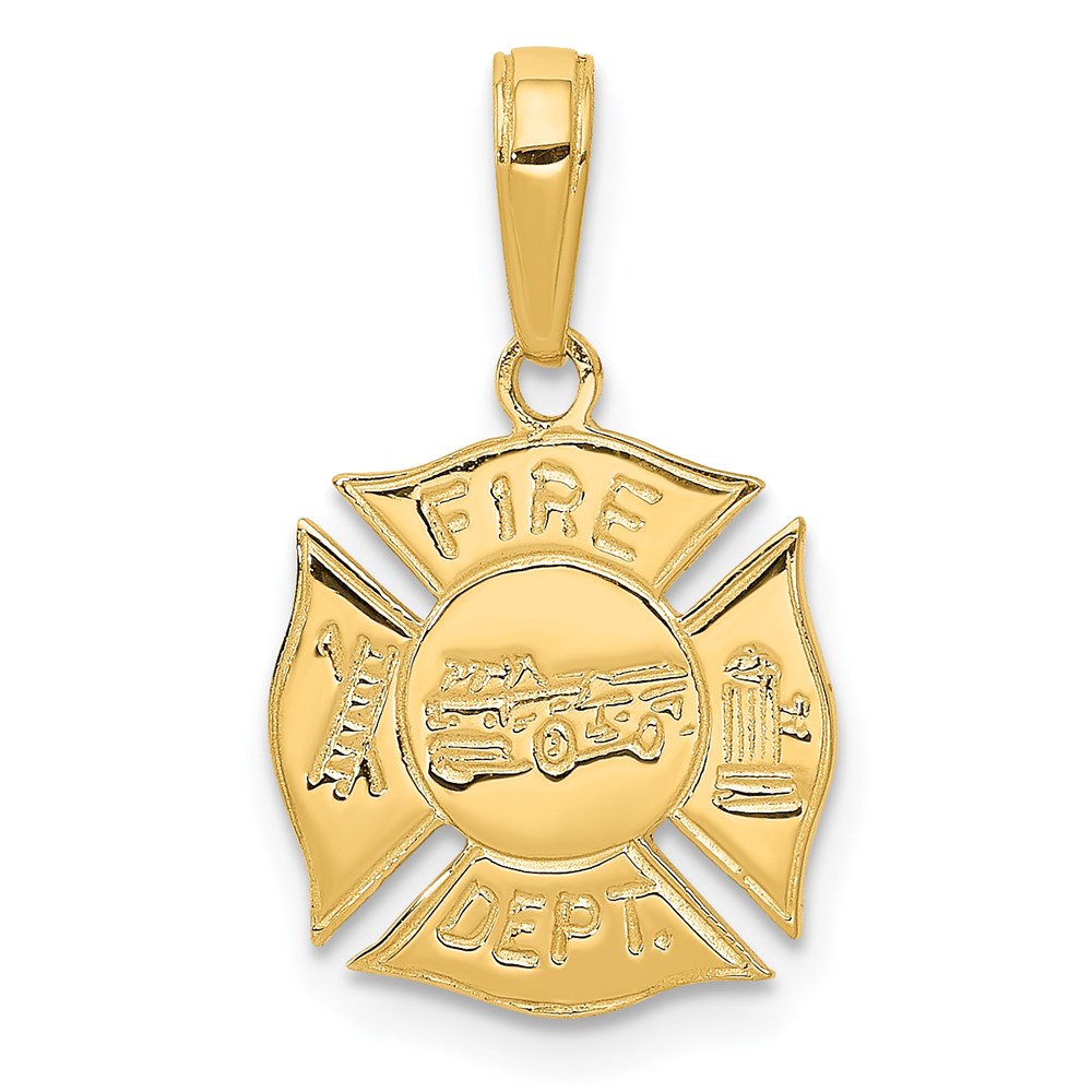K2841.jpg 14k FIRE DEPT Shield Pendant - Image 1
