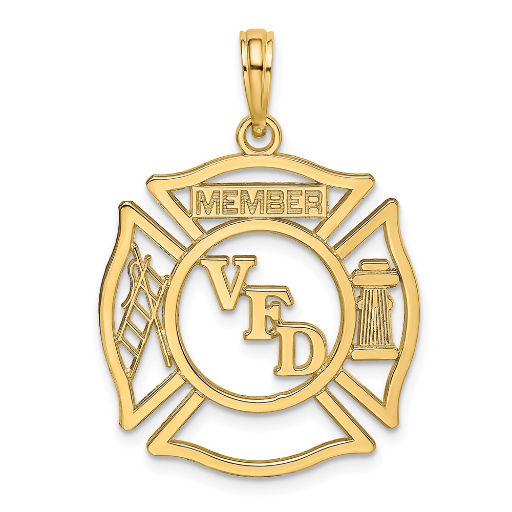 K2849.jpg 14k VFD Member Shield Charm - Image 1
