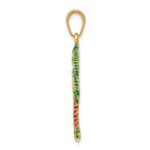14k Enameled Palm Tree Pendant - Image 2