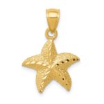 14K Diamond-cut Starfish Pendant