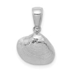 14K White Gold Small Clam Shell Pendant