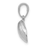14K White Gold Small Clam Shell Pendant - Image 2