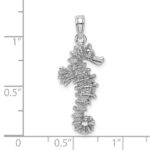 14K White Gold 3-D Seahorse Charm - Image 3