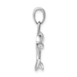 14k White Gold Jumping Dolphin Pendant - Image 2