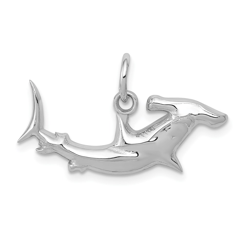 K3014.jpg 14k White Gold Hammerhead Shark Charm - Image 1