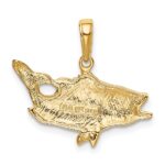14k Open Mouthed Bass Fish Pendant - Image 3
