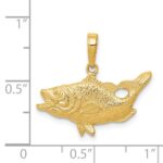 14k Open Mouthed Bass Fish Pendant - Image 4