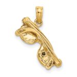 14k 3-D Aqua Enameled Sunglasses with Moveable Sides Pendant - Image 3