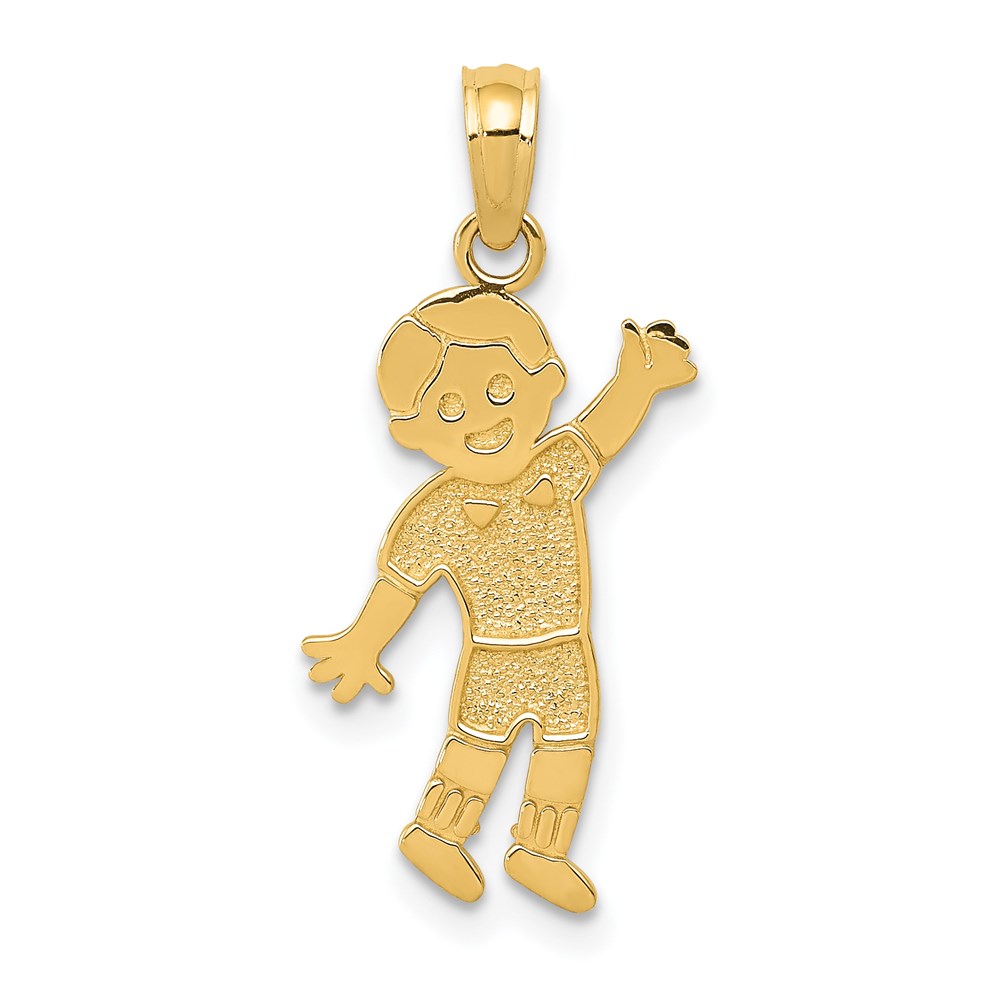 K3173.jpg 14K Boy Waving Pendant - Image 1