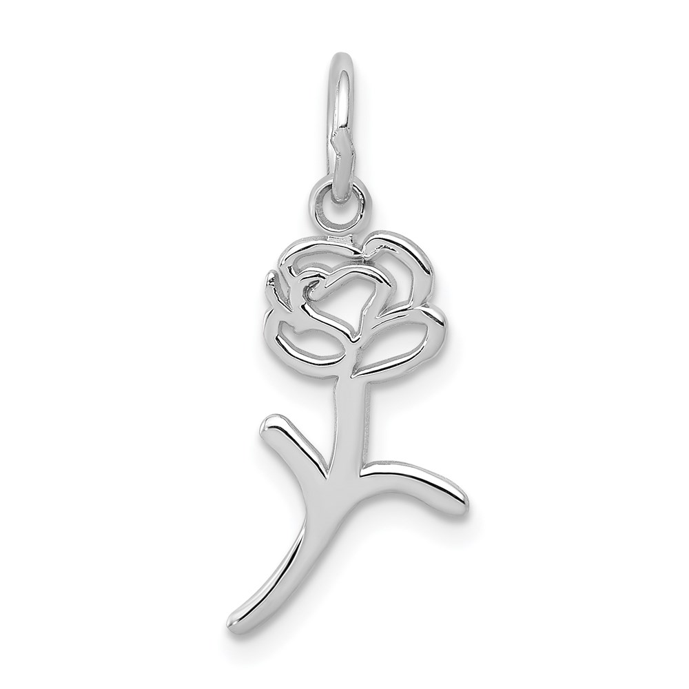 K3222.jpg 14k White Gold Rose Charm - Image 1