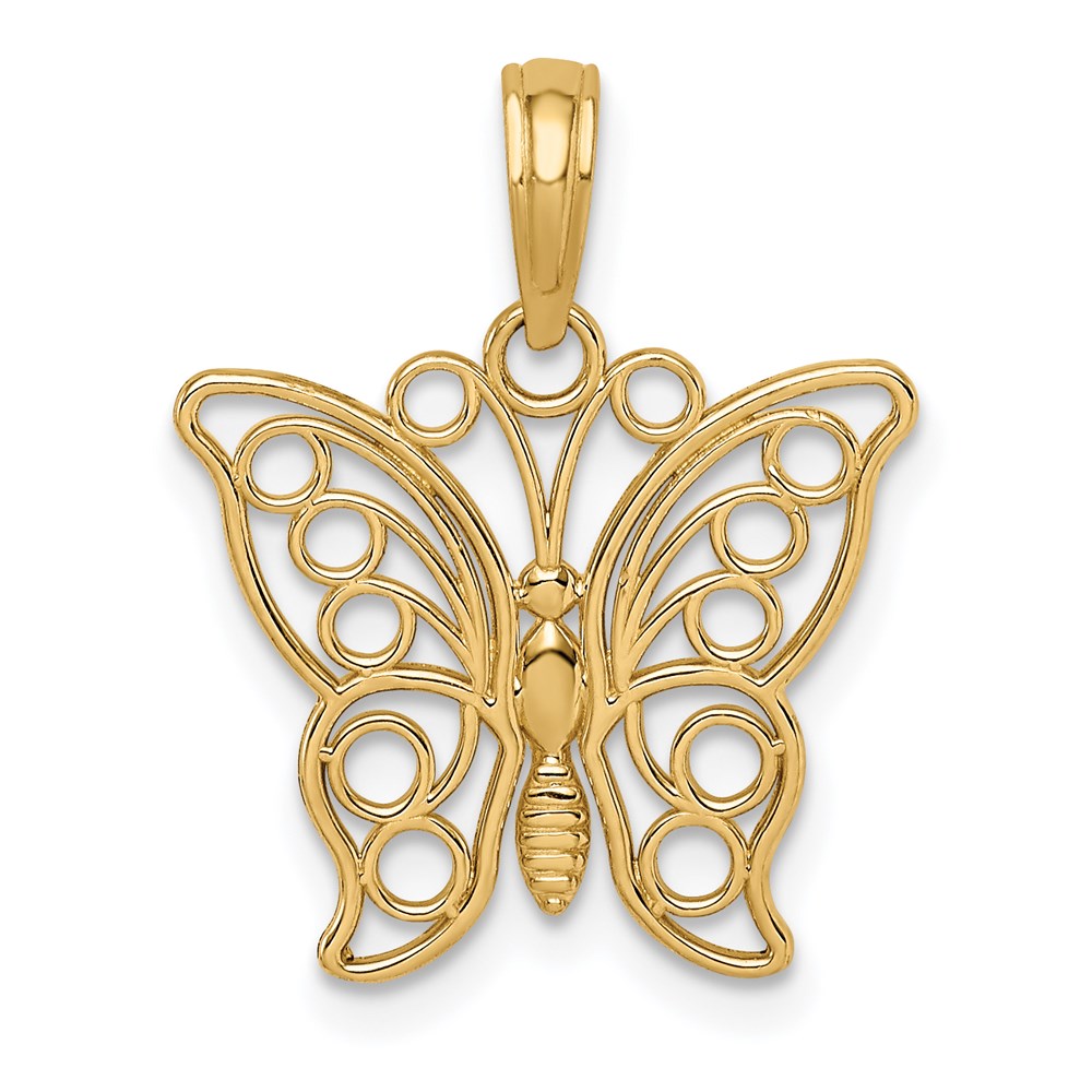 K3243.jpg 14K Cut-out Butterfly Large Pendant - Image 1