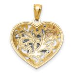 14k Tri-color Butterfly Heart Pendant - Image 4