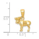 14k 3-D Moose Pendant - Image 4