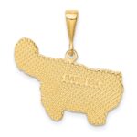 14k Textured Persian Cat Pendant - Image 3