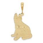 14k Textured German Shepherd Dog Pendant - Image 3