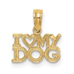 14k I HEART MY DOG Charm