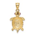 14k Turtle with Ruby Eyes Pendant - Image 3