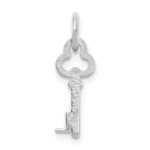 14K White Gold Key Letter L Initial Charm - Image 4