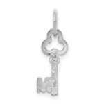 14K White Gold Key Letter M Initial Charm - Image 4