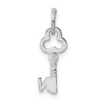14K White Gold Key Letter N Initial Charm - Image 4
