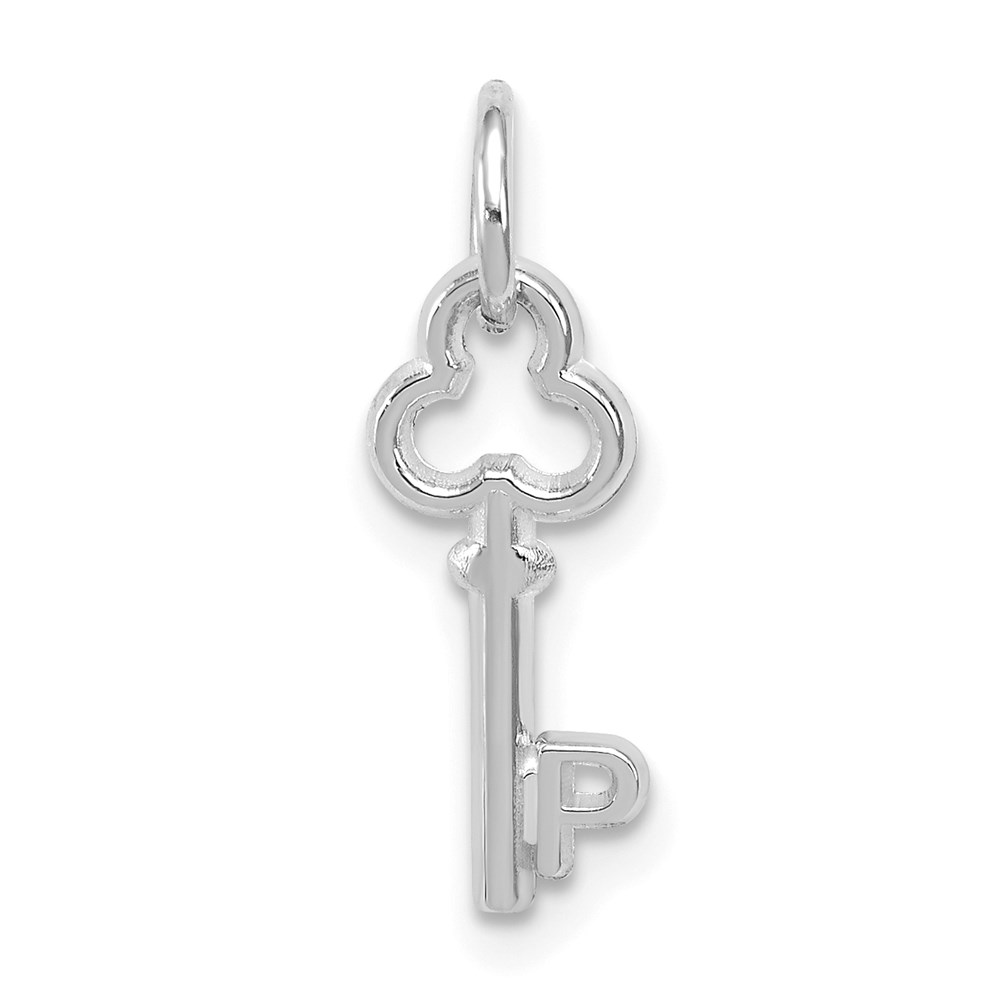 K3434P.jpg 14K White Gold Key Letter P Initial Charm - Image 1