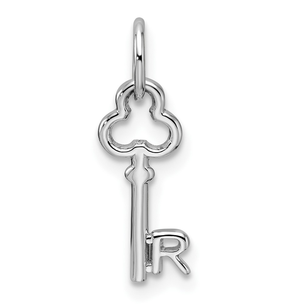 K3434R.jpg 14K White Gold Key Letter R Initial Charm - Image 1