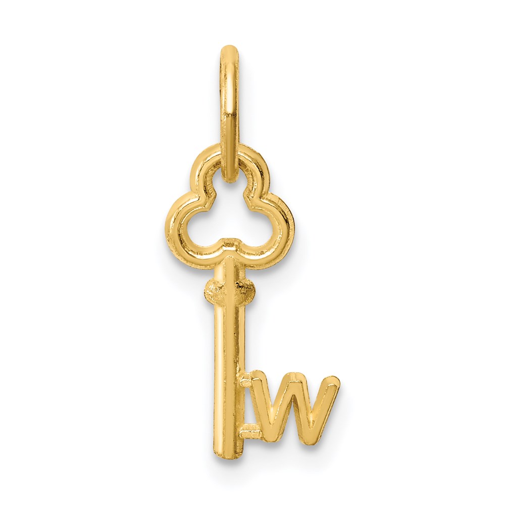 K3442W.jpg 14k Key Letter W Initial Charm - Image 1