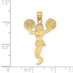 14k Cheerleader with Pom-Poms Charm - Image 4