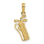 14k Golf Bag with Clubs Charm