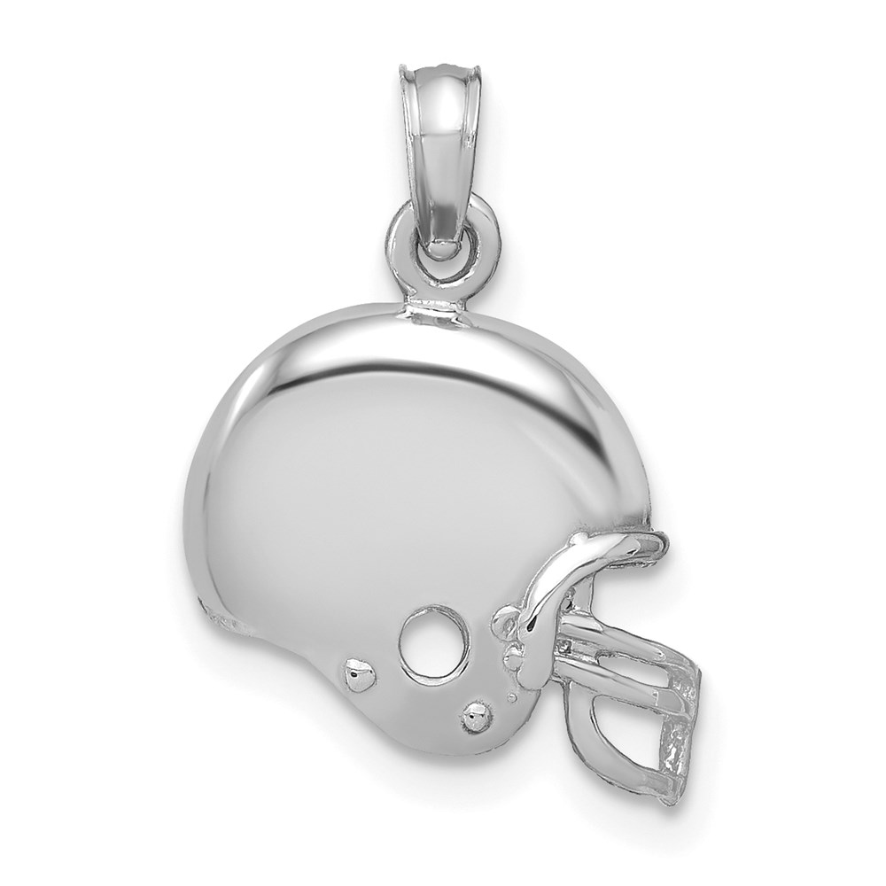 K3604W.jpg 14K White Gold Football Helmet Pendant - Image 1