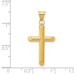14k 3-D Polished Hollow Cross Pendant - Image 3
