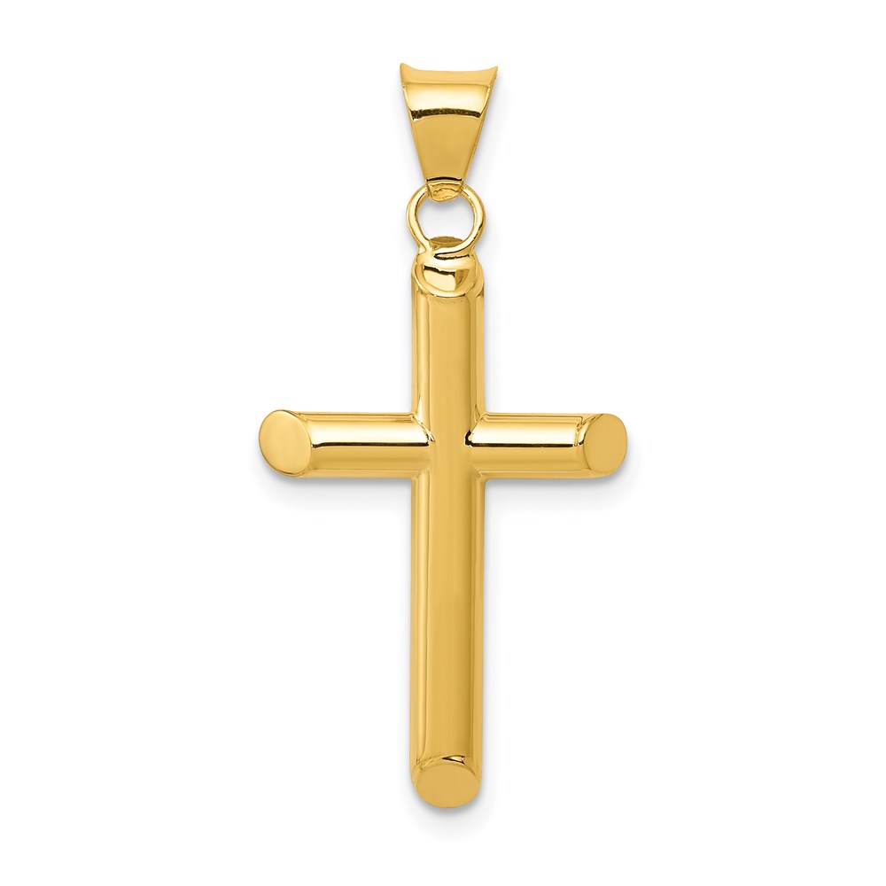 K3607.jpg 14k 3-D Polished Hollow Cross Pendant - Image 1