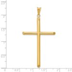 14k 3-D Polished Hollow Cross Pendant - Image 3