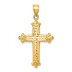 14k Reversible Diamond-cut Cross Pendant