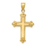 14k Reversible Diamond-cut Cross Pendant - Image 4