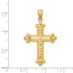 14k Reversible Diamond-cut Cross Pendant - Image 3