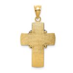 14K Two-tone Diamond-cut -X- Cross Pendant - Image 4
