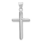 14k White Gold Polished Hollow Cross Pendant - Image 3