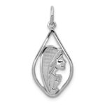 14k White Gold Blessed Virgin Mary Charm