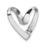 14K White Gold Polished Spiral Heart Chain Slide - Image 4