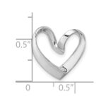 14K White Gold Polished Spiral Heart Chain Slide - Image 3