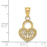 14K Polished Filigree Heart Lock Charm - Image 4