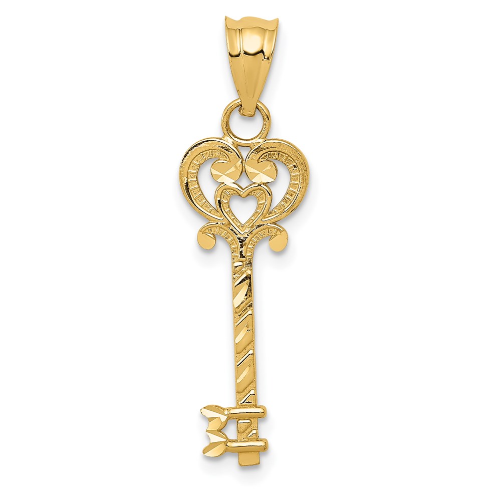 K4036.jpg 14k Diamond-cut Key Pendant - Image 1