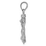 14k White Gold Satin Diamond-cut Mariners Crucifix Pendant - Image 2