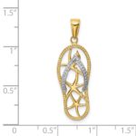 14K Two-tone Starfish Flip-Flop Pendant - Image 3