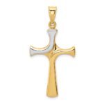 14k and White Rhodium Fancy Cross Pendant