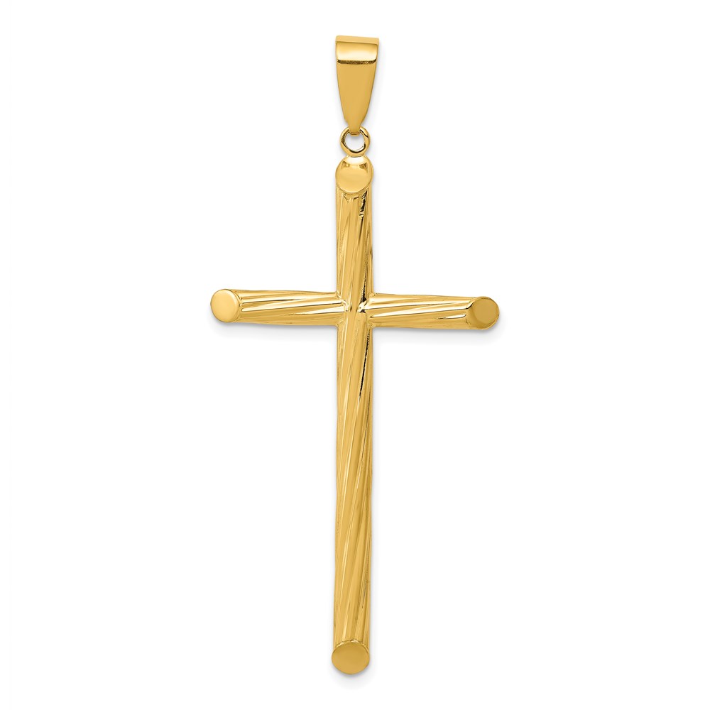 K4314.jpg 14k Fancy Textured Cross Pendant - Image 1