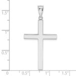 14K White Gold Latin Cross Pendant - Image 3