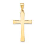 14k and White Rhodium Diamond-cut Cross Pendant - Image 4