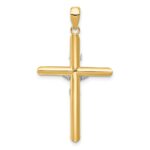 14k Two-tone Hollow Crucifix Pendant - Image 4